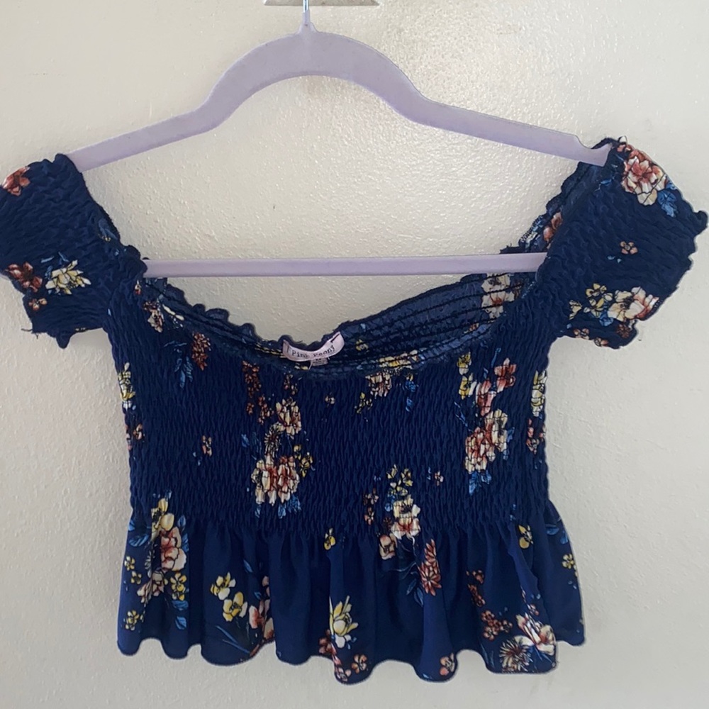 Of shoulder crop top